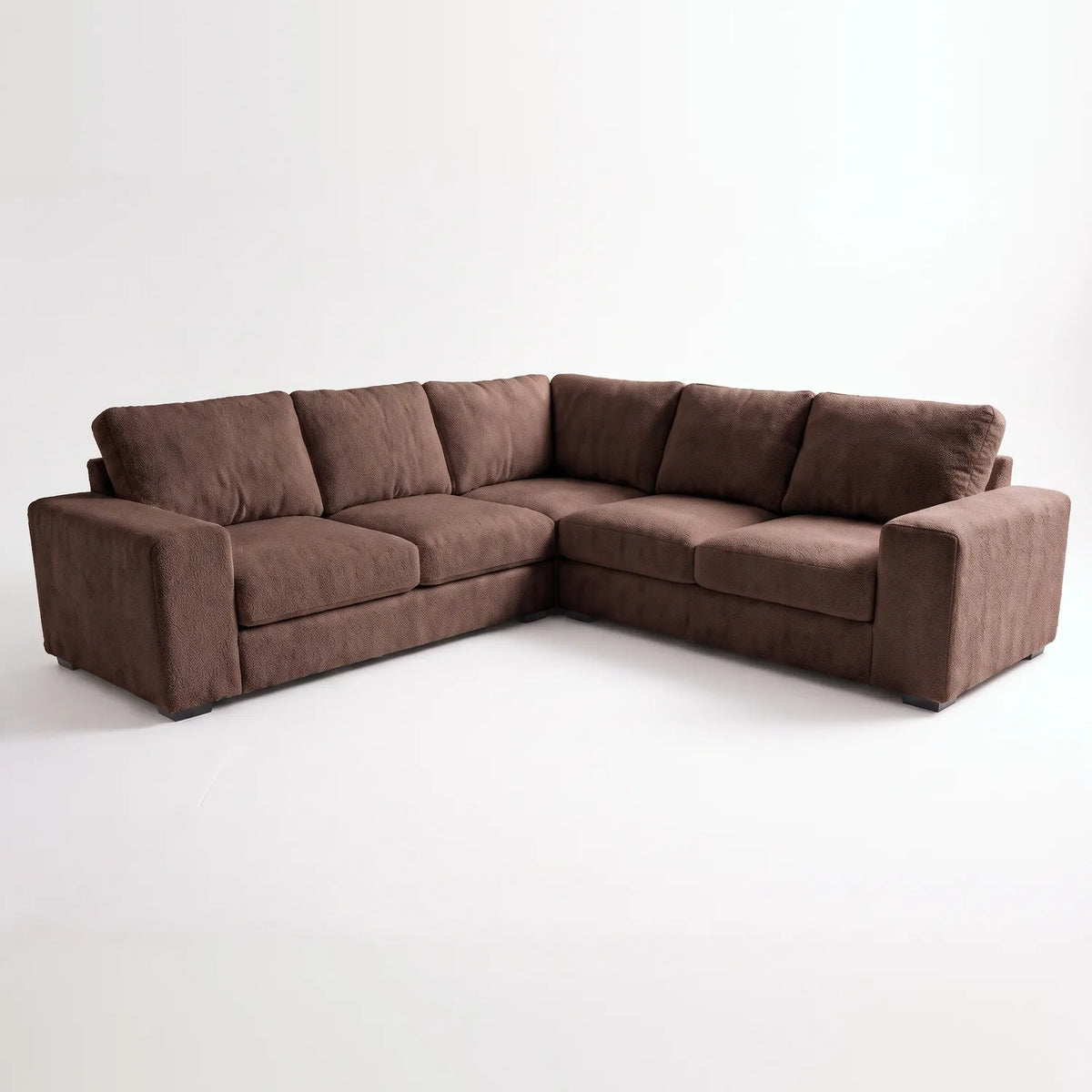 Three-Piece L-Shaped Sectional - Cuddle Chocolate - studio photo on white #vera_main