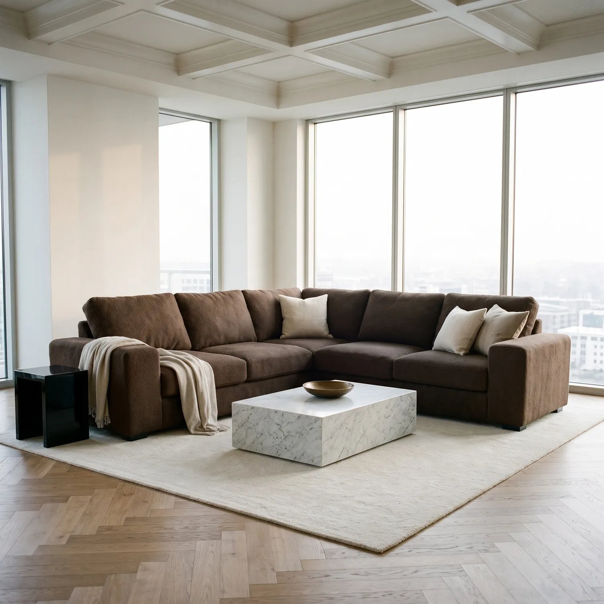 Three-Piece L-Shaped Sectional - Cuddle Umber Oversized - hero