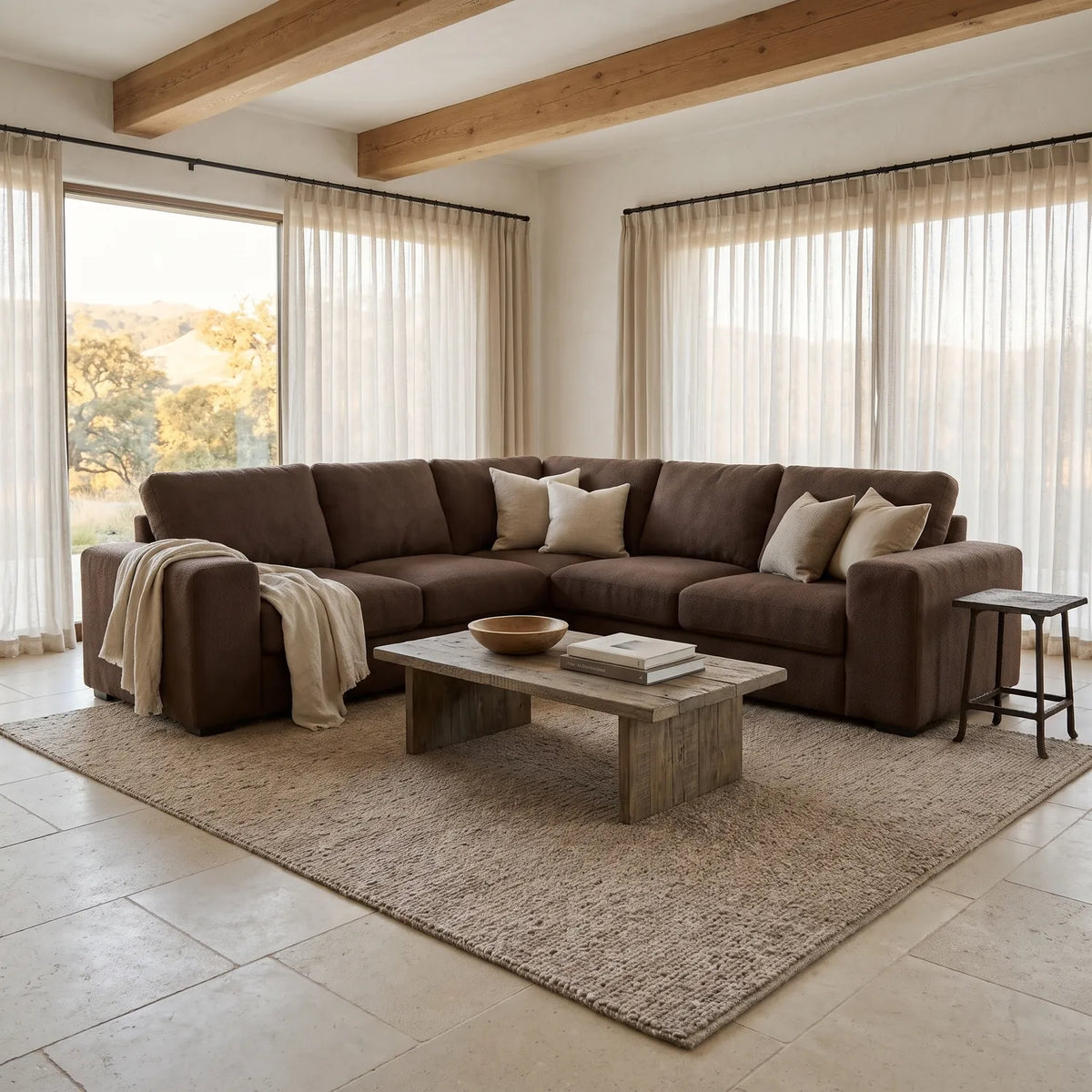 Three-Piece L-Shaped Sectional - Cuddle Umber - hero