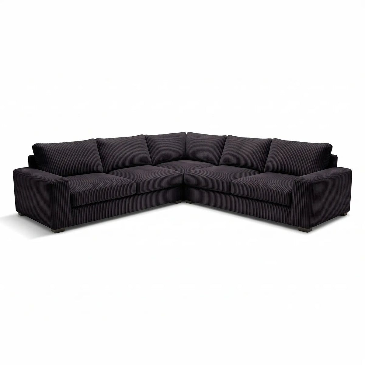 Three-Piece L-Shaped Sectional - Mini Minky Onyx Oversized - studio photo on white #vera_main