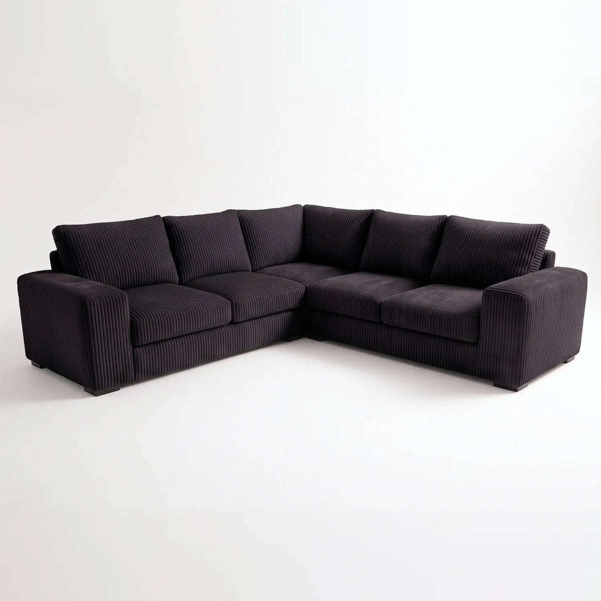 Three-Piece L-Shaped Sectional - Mini Minky Onyx - studio photo on white #vera_main
