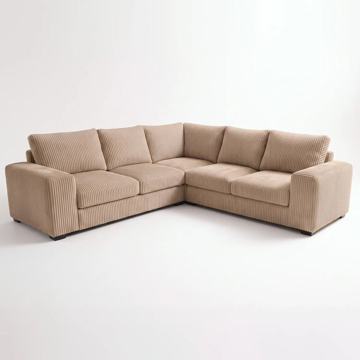 Three-Piece L-Shaped Sectional - Mini Minky Toast - studio photo on white #vera_main