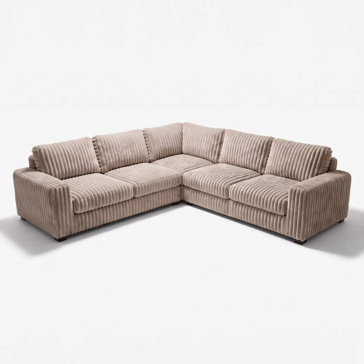 Three-Piece L-Shaped Sectional - Minky Toast Oversized - studio photo on white #vera_main