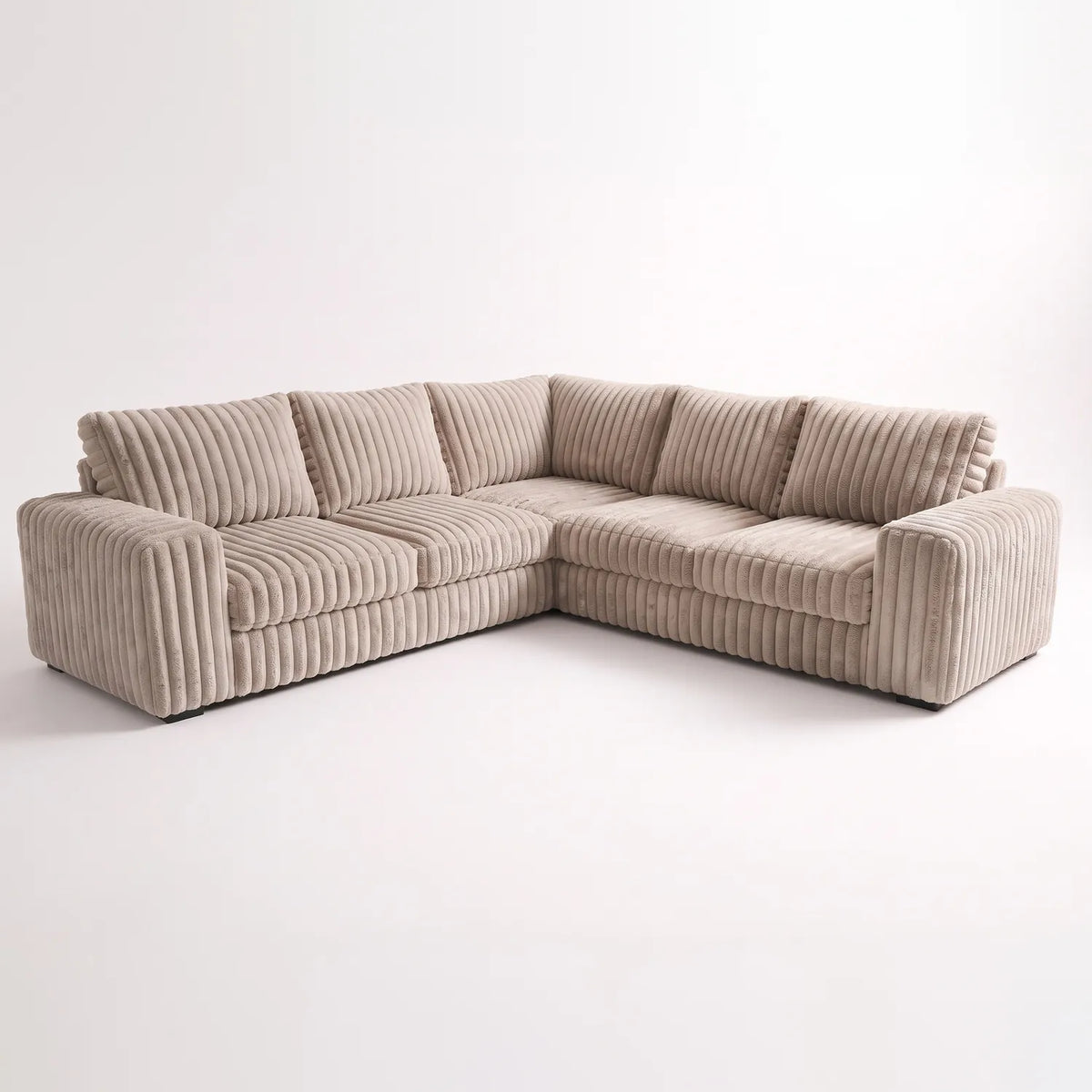 Three-Piece L-Shaped Sectional - Minky Toast - studio photo on white #vera_main