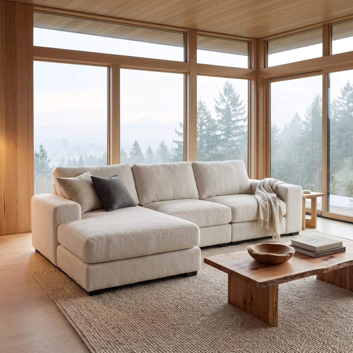 Two-Piece Chaise Sectional - Cuddle Bone Oversized