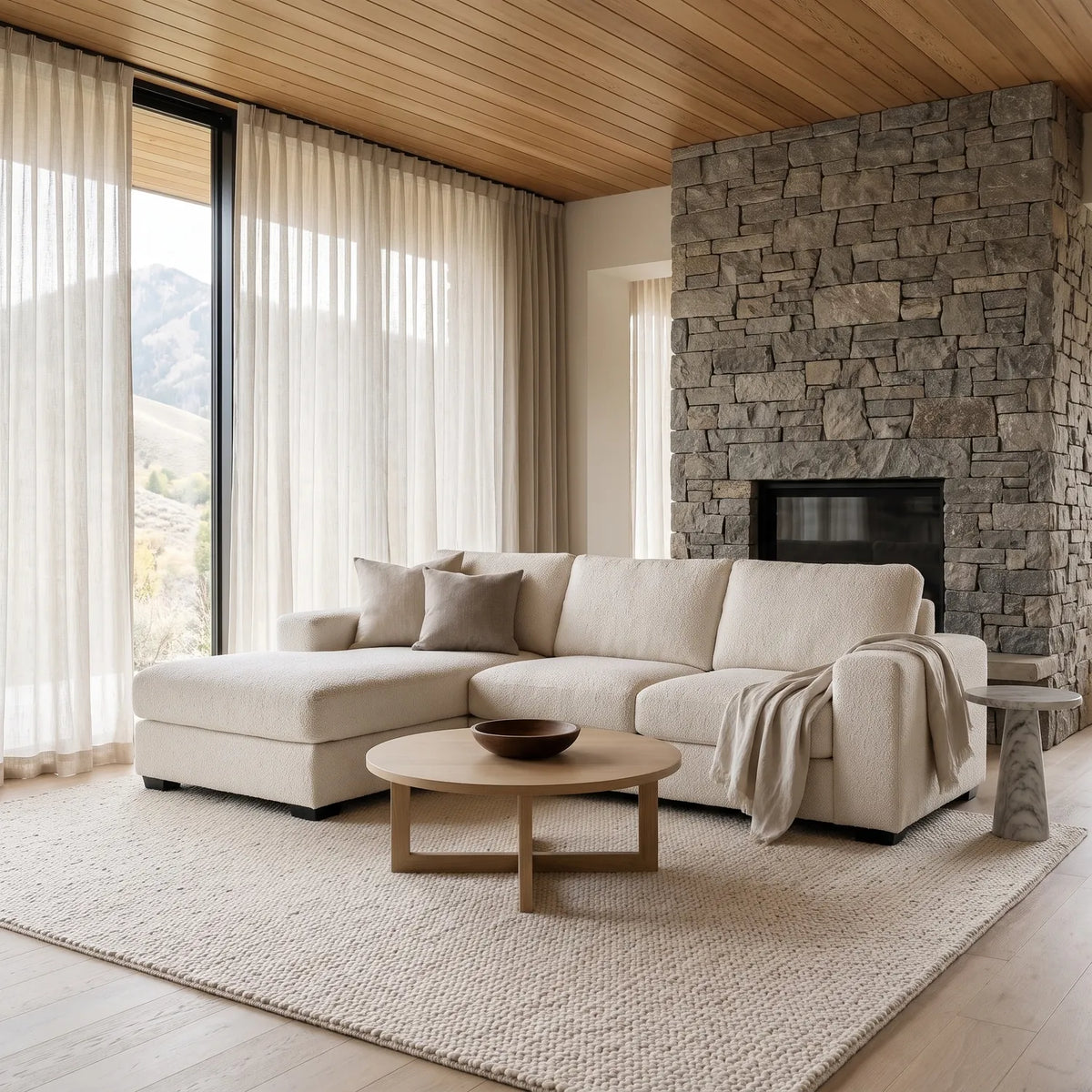 Two-Piece Chaise Sectional - Cuddle Bone