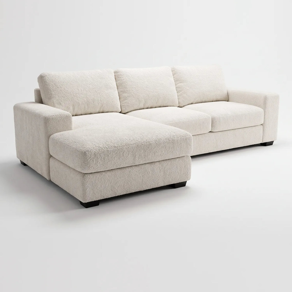 Two-Piece Chaise Sectional - Cuddle Bone - studio photo on white #Orientation_Left-Hand Facing