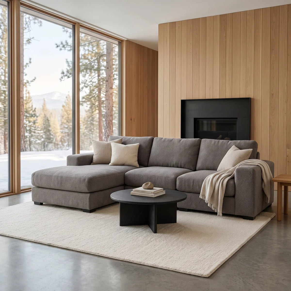 Two-Piece Chaise Sectional - Cuddle Charcoal Oversized