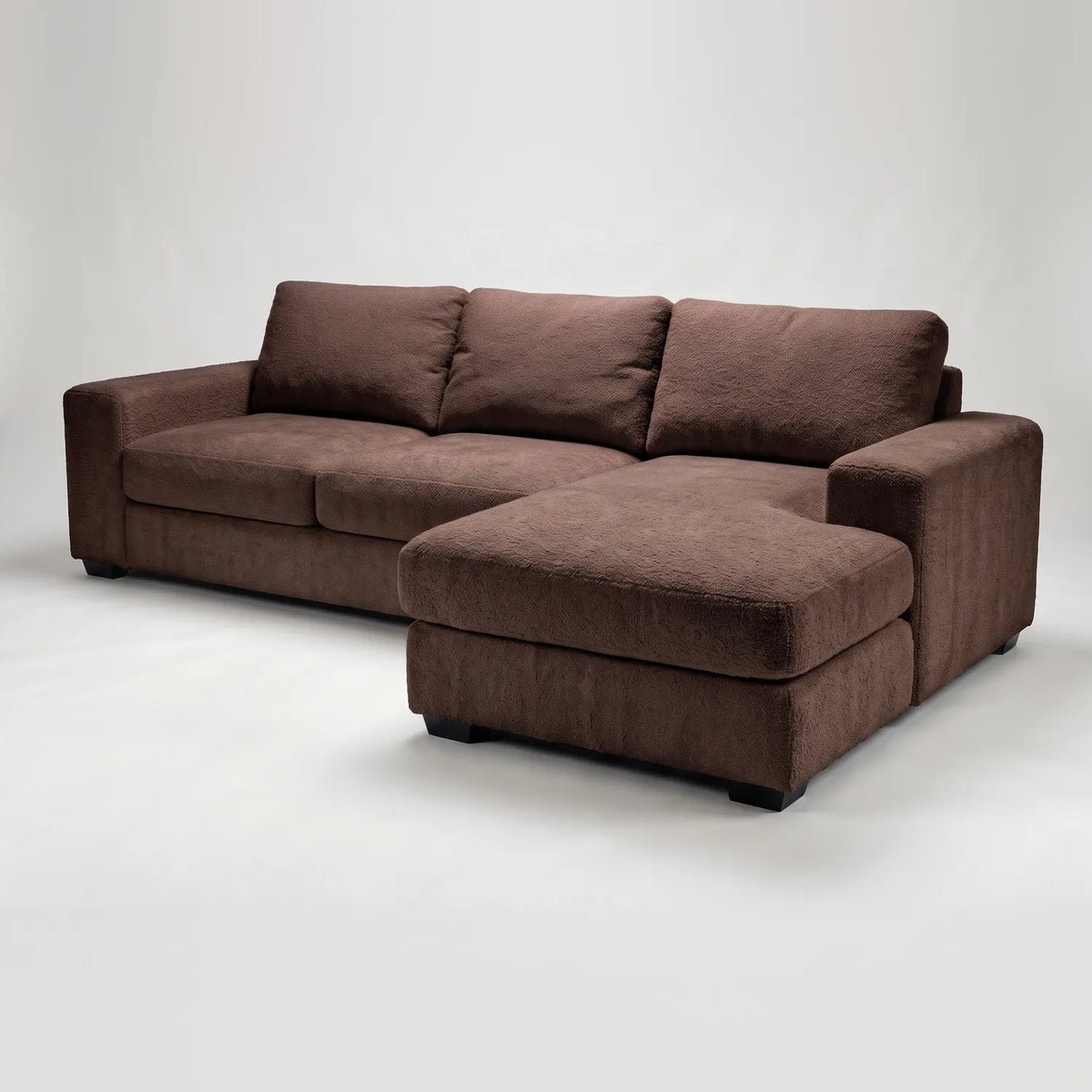 Two-Piece Chaise Sectional - Cuddle Chocolate Oversized - studio photo on white #Orientation_Right-Hand Facing #vera_main