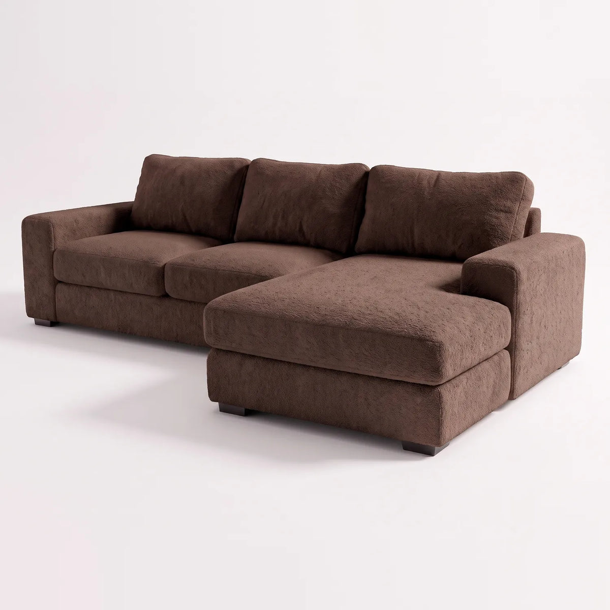 Two-Piece Chaise Sectional - Cuddle Chocolate - studio photo on white #Orientation_Right-Hand Facing #vera_main