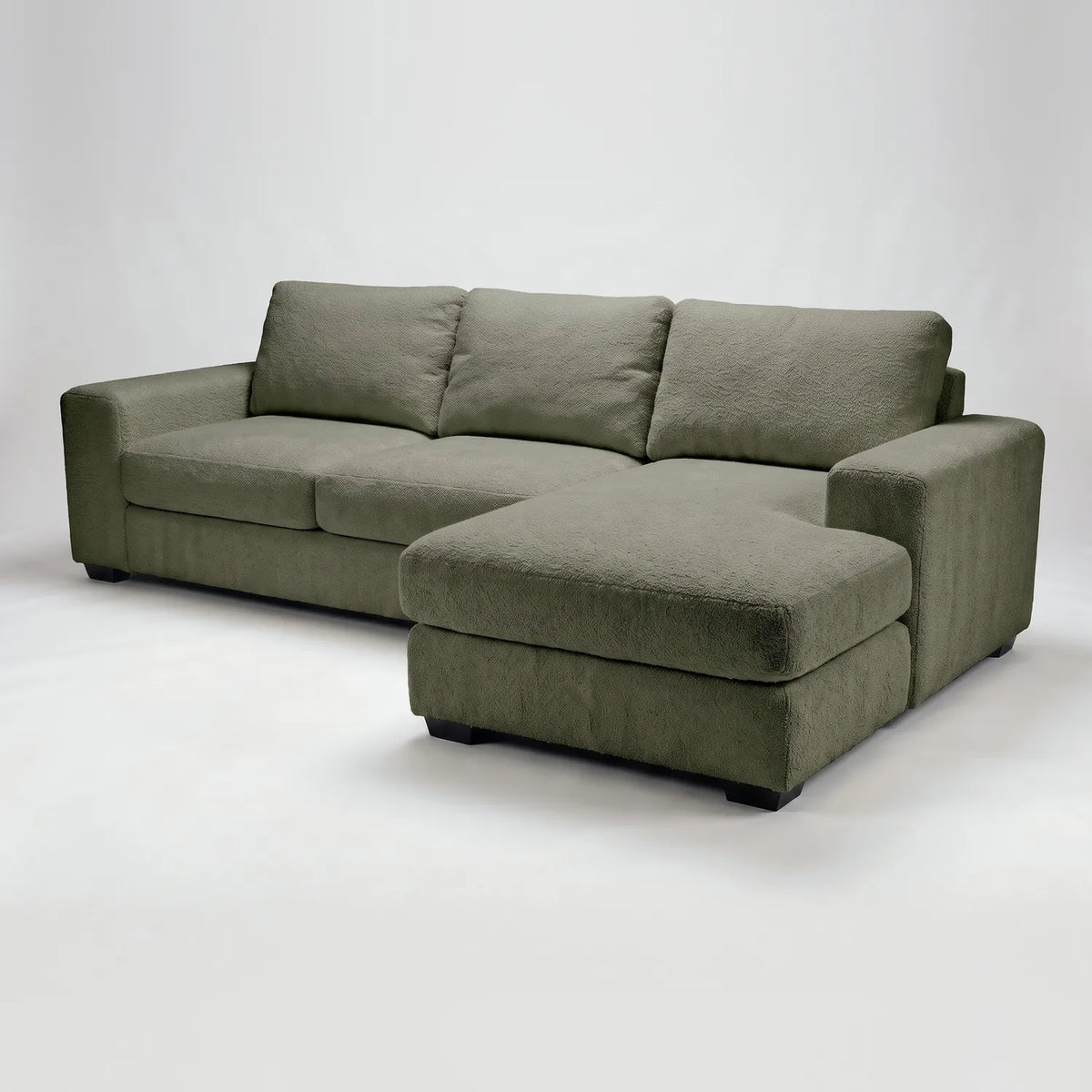 Two-Piece Chaise Sectional - Cuddle Moss Oversized - studio photo on white #Orientation_Right-Hand Facing #vera_main