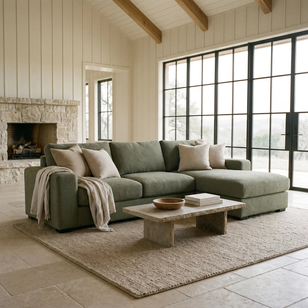 Two-Piece Chaise Sectional - Cuddle Moss - hero #Orientation_Right-Hand Facing