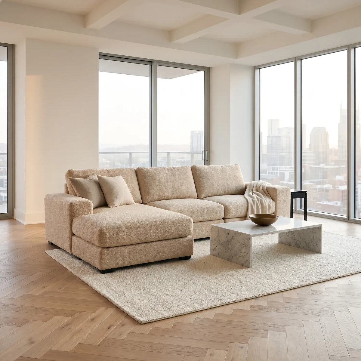 Two-Piece Chaise Sectional - Cuddle Natural Oversized - hero #Orientation_Left-Hand Facing