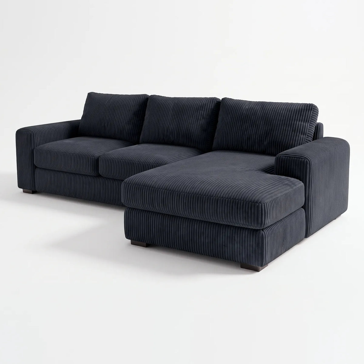Two-Piece Chaise Sectional - Mini Minky Midnight - studio photo on white #Orientation_Right-Hand Facing #vera_main