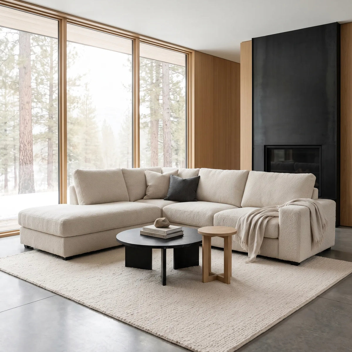 Two-Piece Infinity Sectional - Cuddle Bone Oversized