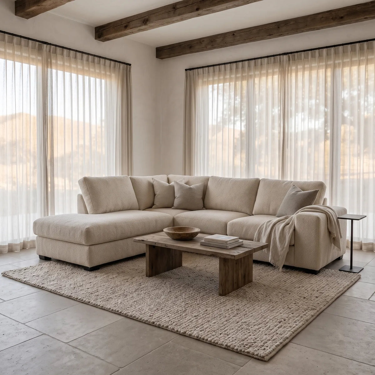 Two-Piece Infinity Sectional - Cuddle Bone - hero #Orientation_Left-Hand Facing
