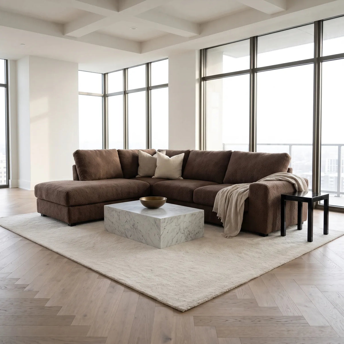 Two-Piece Infinity Sectional - Cuddle Chocolate Oversized