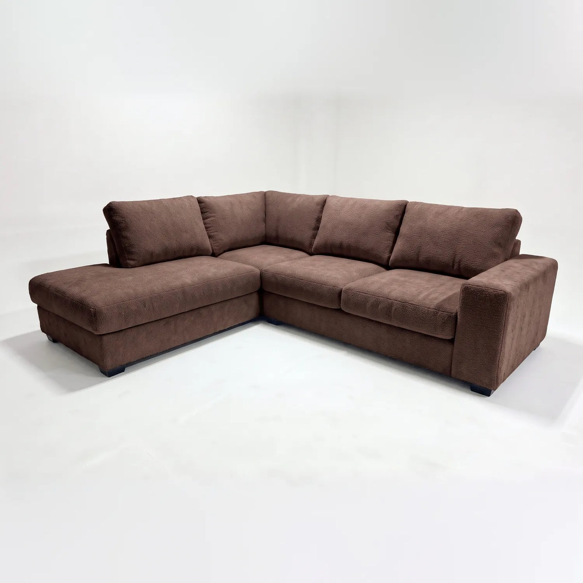 Two-Piece Infinity Sectional - Cuddle Chocolate - studio photo on white #Orientation_Left-Hand Facing
