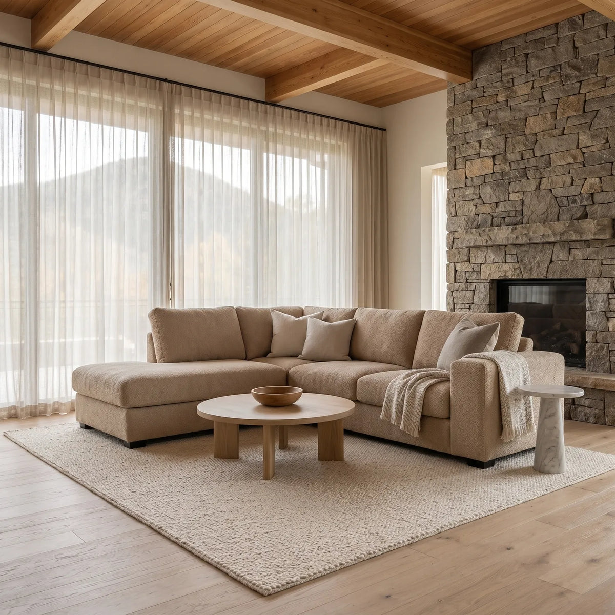 Two-Piece Infinity Sectional - Cuddle Natural - hero #Orientation_Left-Hand Facing