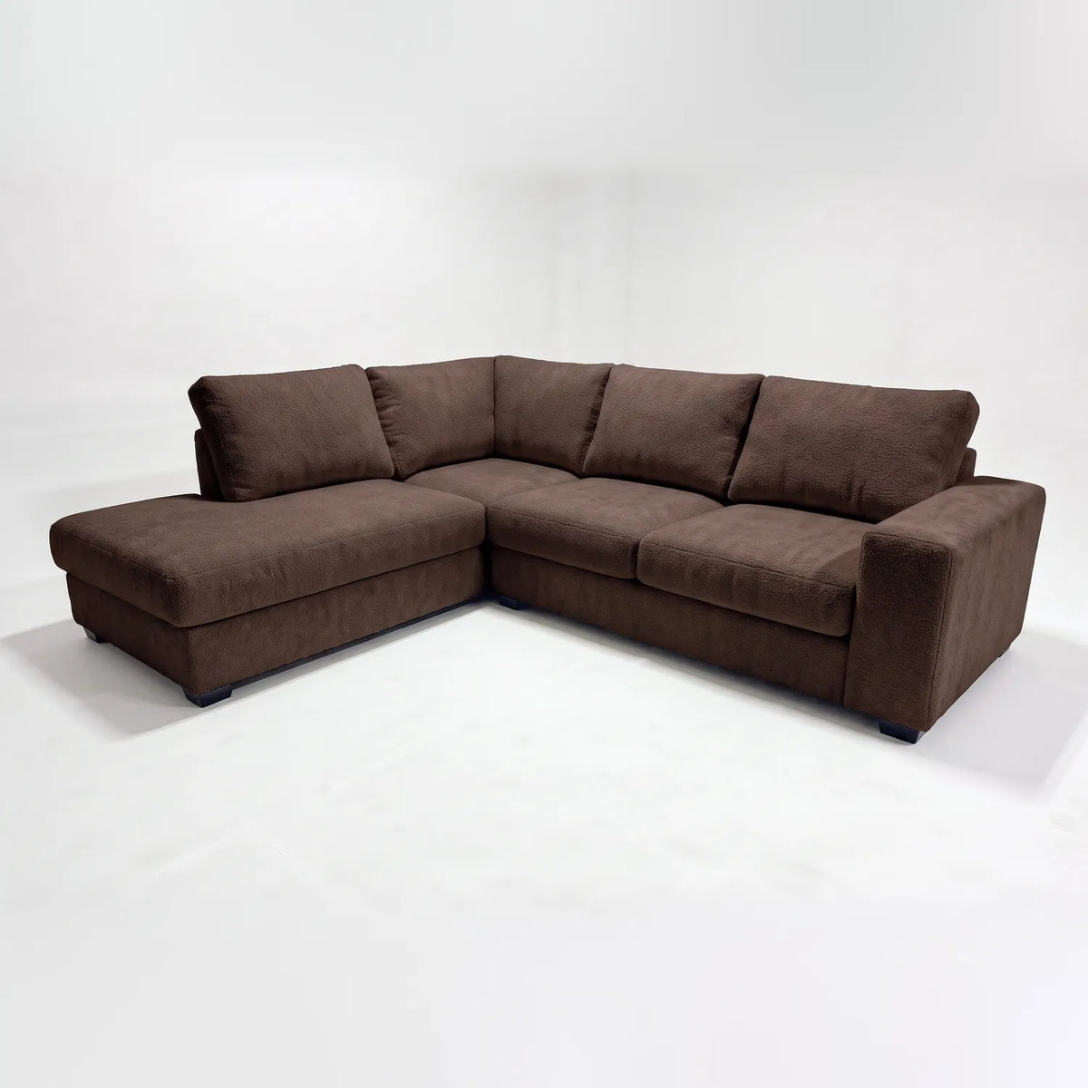 Two-Piece Infinity Sectional - Cuddle Umber - studio photo on white #Orientation_Left-Hand Facing