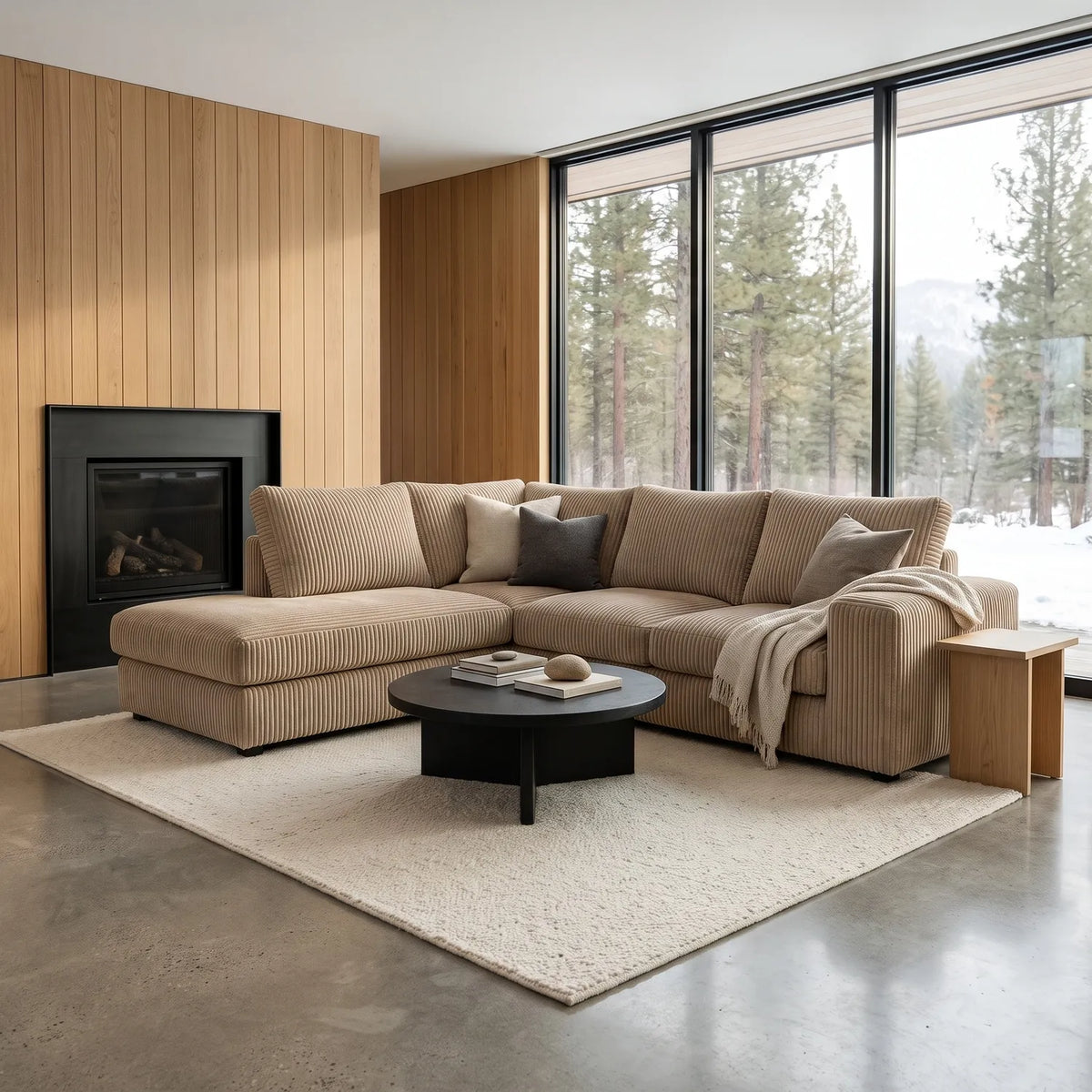 Two-Piece Infinity Sectional - Mini Minky Toast - hero #Orientation_Left-Hand Facing