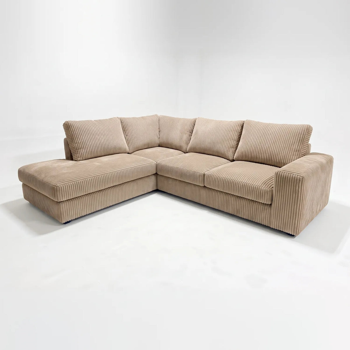 Two-Piece Infinity Sectional - Mini Minky Toast - studio photo on white #Orientation_Left-Hand Facing