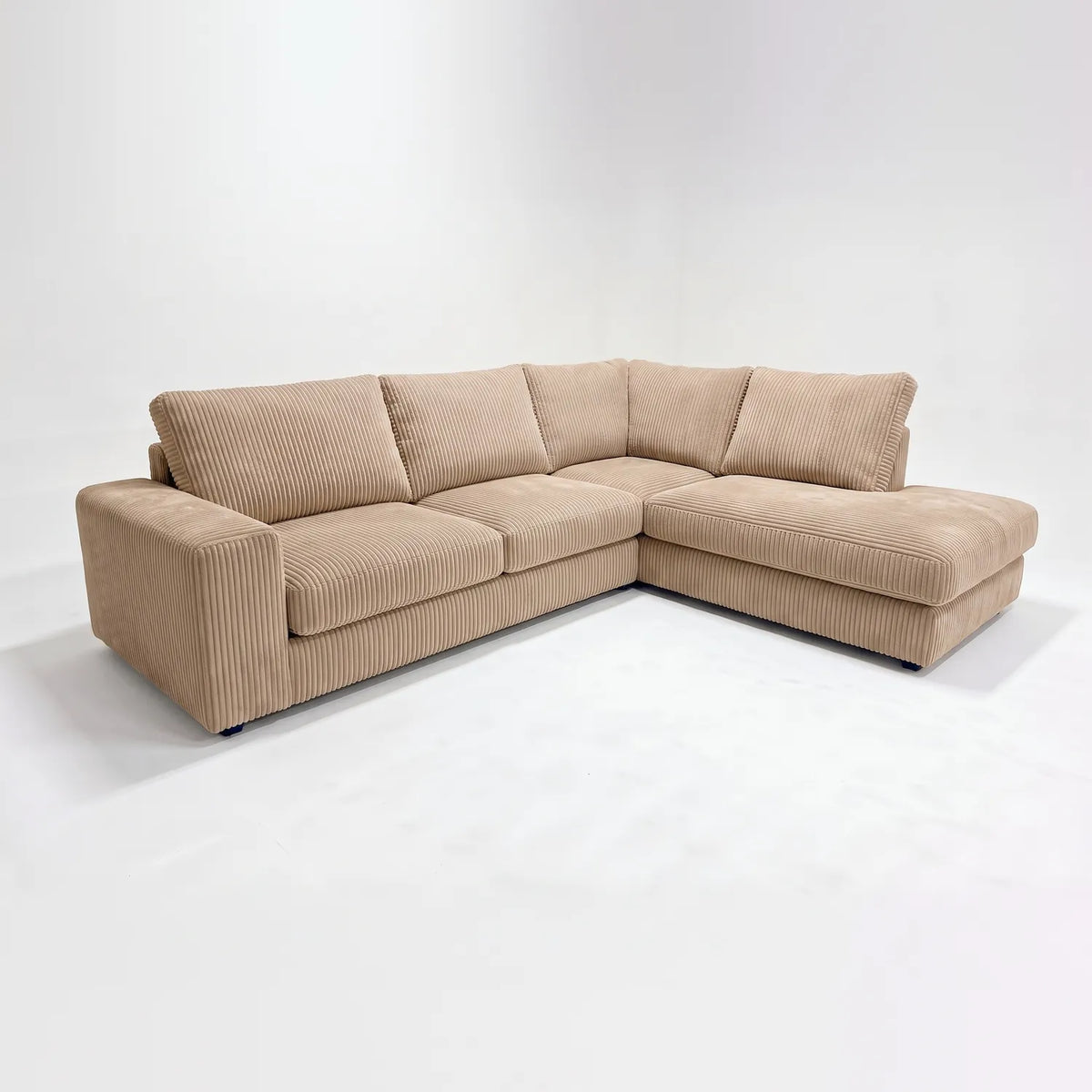 Two-Piece Infinity Sectional - Mini Minky Toast - studio photo on white #Orientation_Right-Hand Facing #vera_main