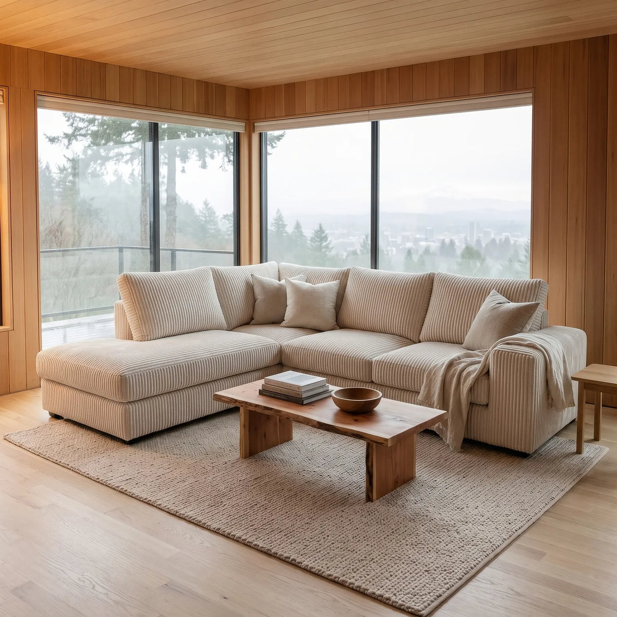 Two-Piece Infinity Sectional - Mini Minky White - hero #Orientation_Left-Hand Facing
