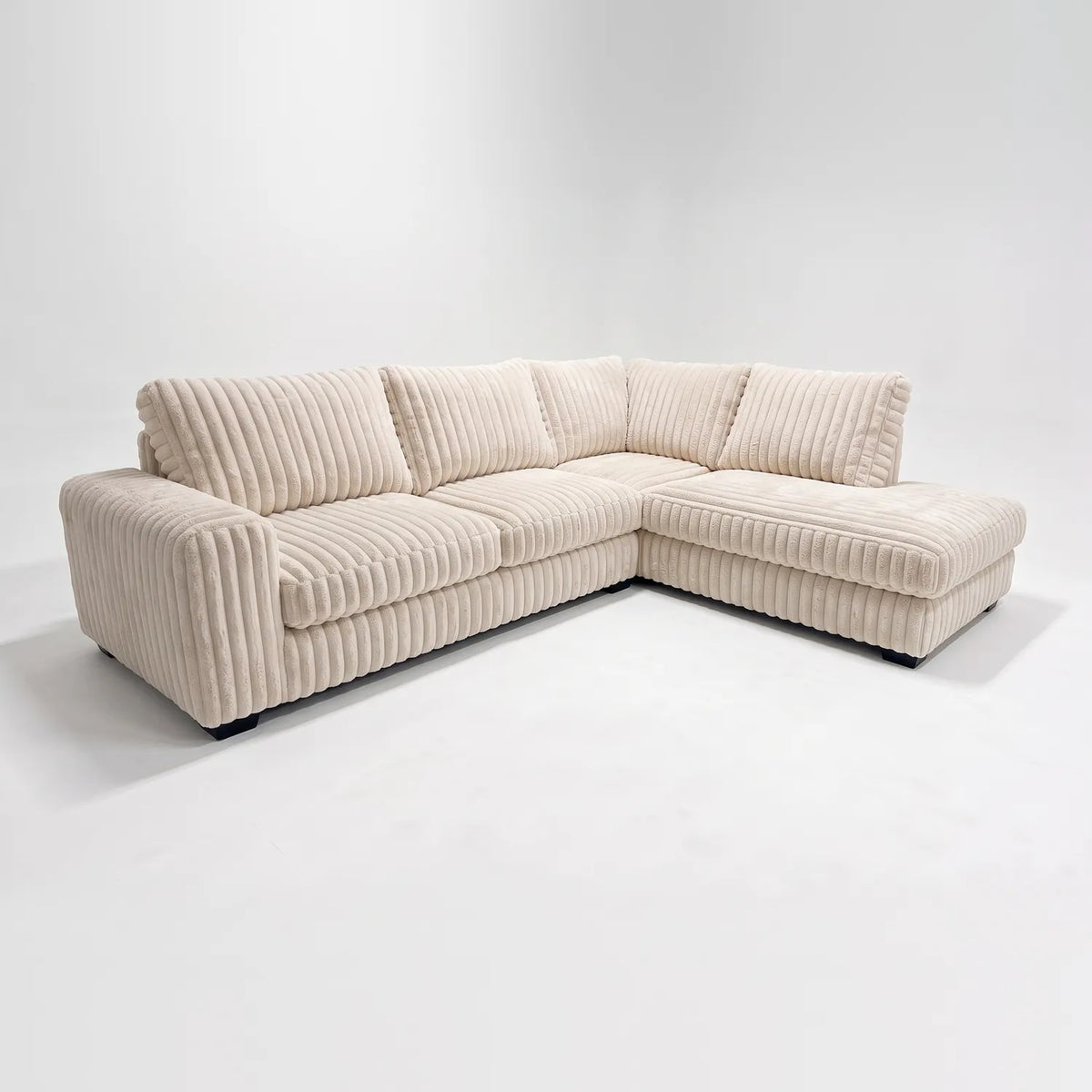 Two-Piece Infinity Sectional - Minky Cream - studio photo on white #Orientation_Right-Hand Facing #vera_main