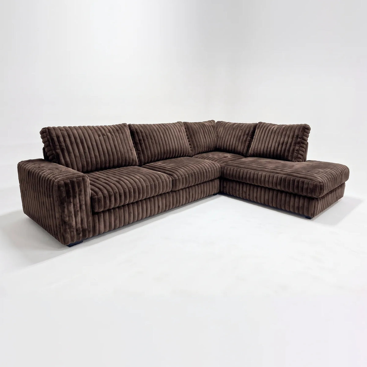 Two-Piece Infinity Sectional - Minky Mocha Oversized - studio photo on white #Orientation_Right-Hand Facing #vera_main