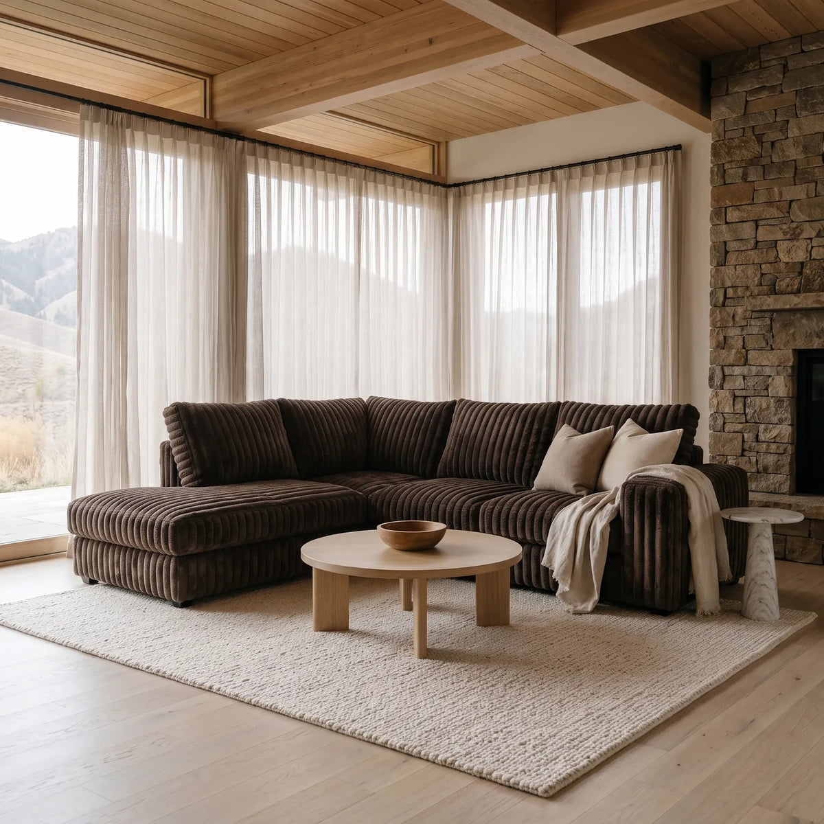 Two-Piece Infinity Sectional - Minky Mocha - hero #Orientation_Left-Hand Facing