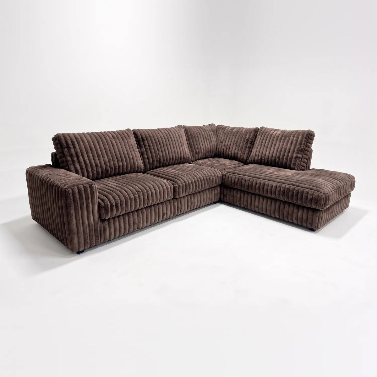 Two-Piece Infinity Sectional - Minky Mocha - studio photo on white #Orientation_Right-Hand Facing #vera_main