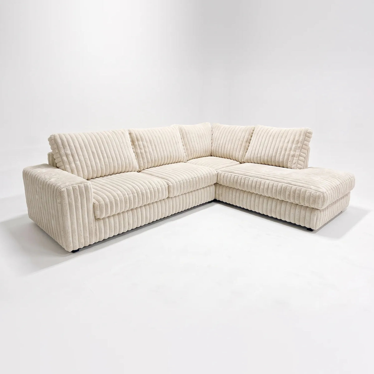 Two-Piece Infinity Sectional - Minky Sand - studio photo on white #Orientation_Right-Hand Facing #vera_main