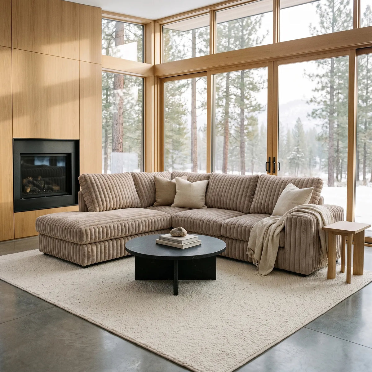 Two-Piece Infinity Sectional - Minky Toast - hero #Orientation_Left-Hand Facing