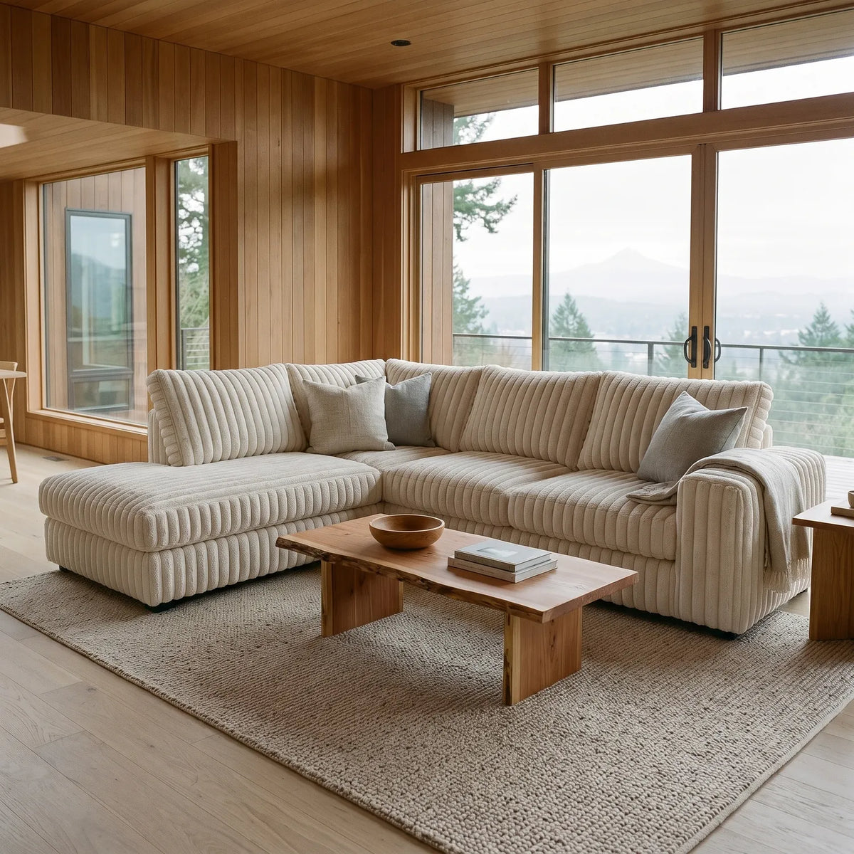 Two-Piece Infinity Sectional - Minky White - hero #Orientation_Left-Hand Facing