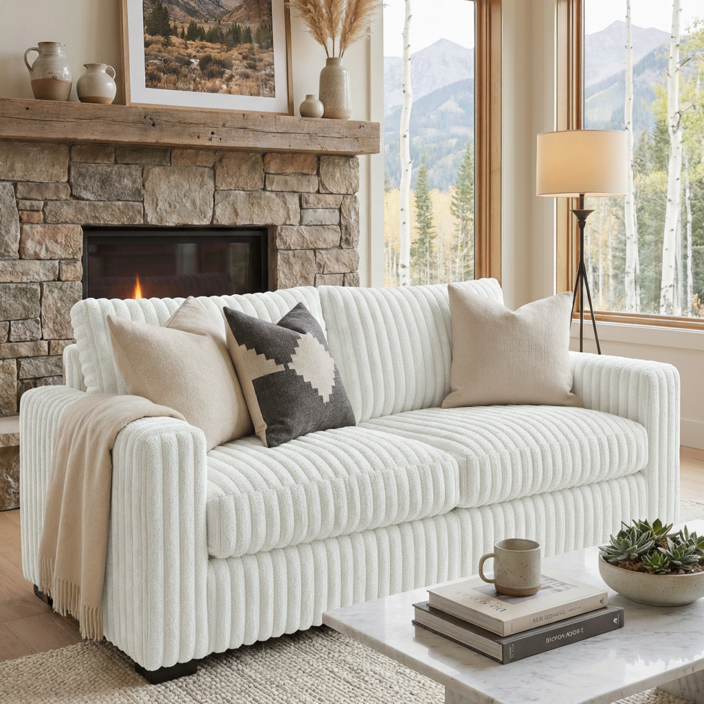Minky White Sofa
