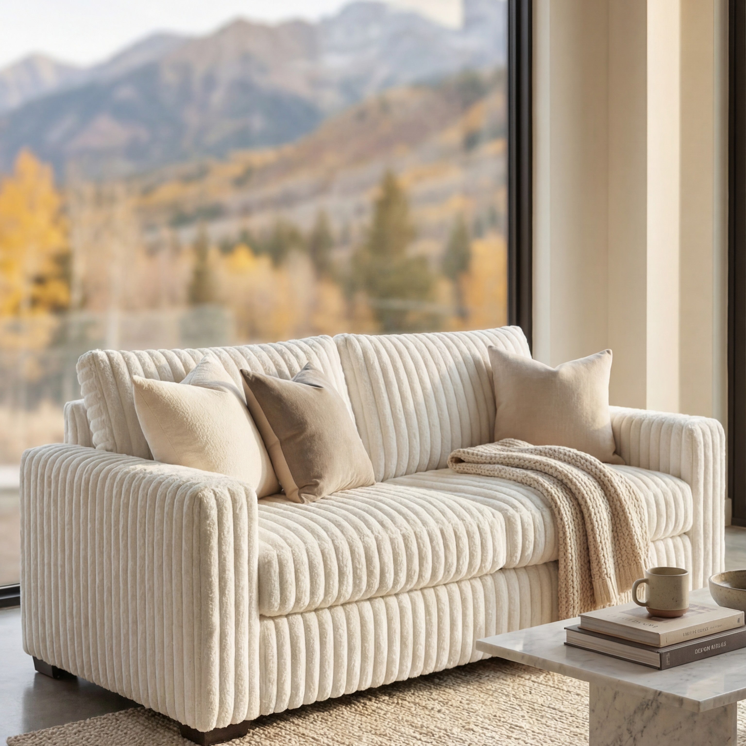 Minky White Sofa