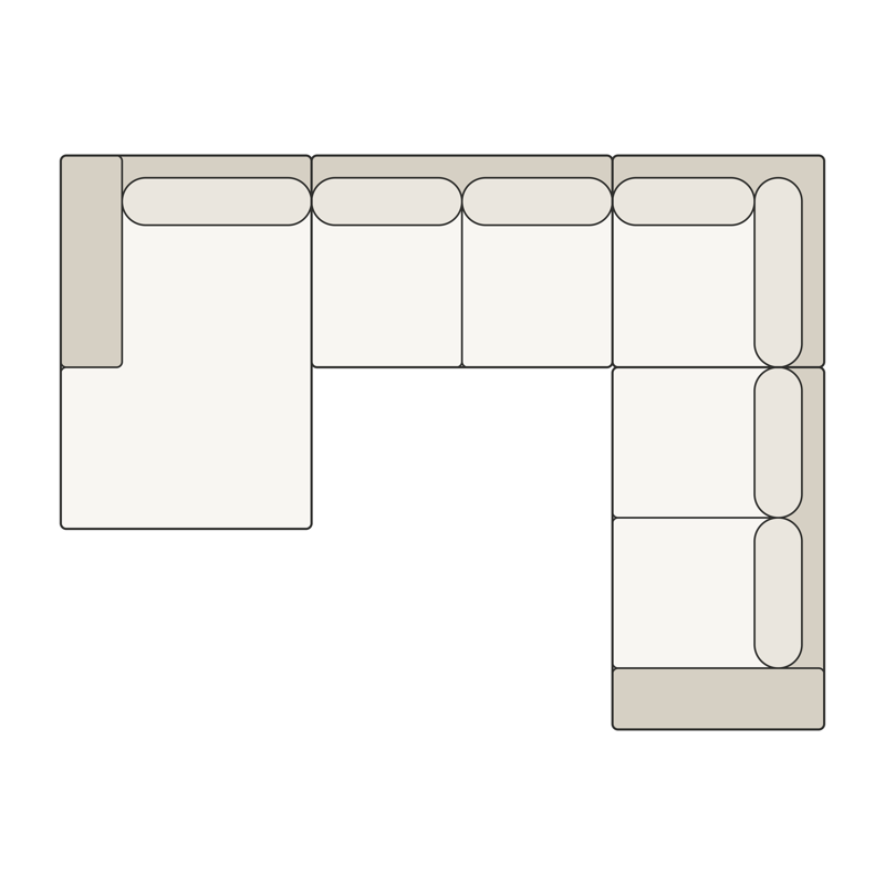 Four-Piece Chaise Sectional top view