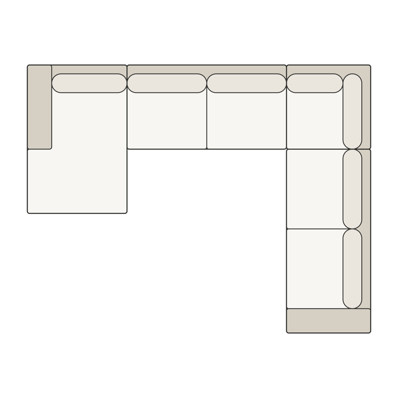 Four-Piece Chaise Sectional top view