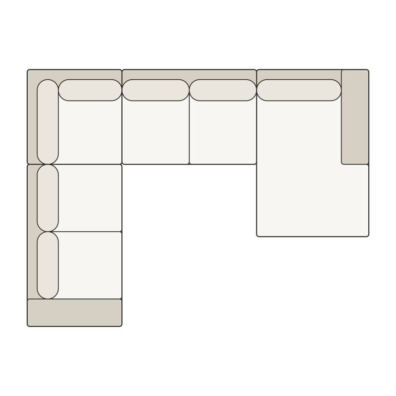 Four-Piece Chaise Sectional top view