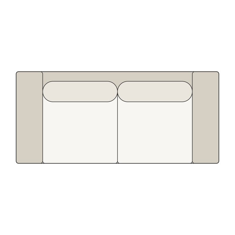 Loveseat top view