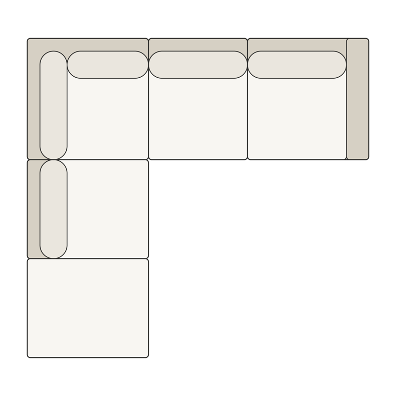 Modular Five-Piece Infinity Sectional top view