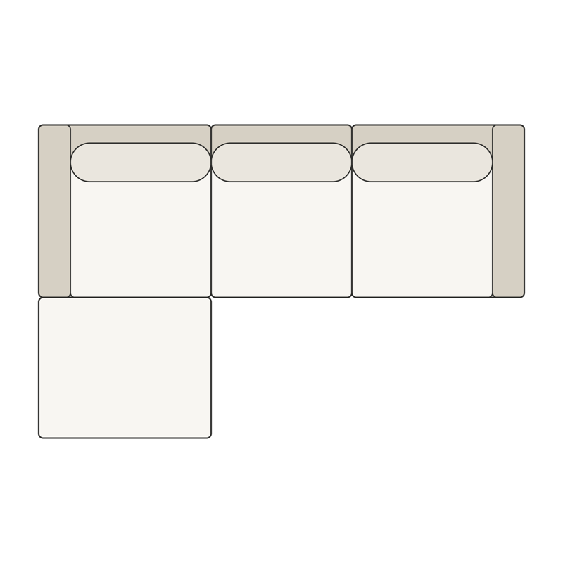 Modular Four-Piece Chaise Sectional top view