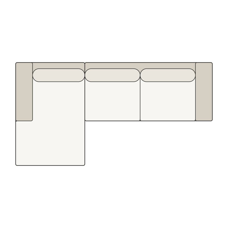 Two-Piece Chaise Sectional top view