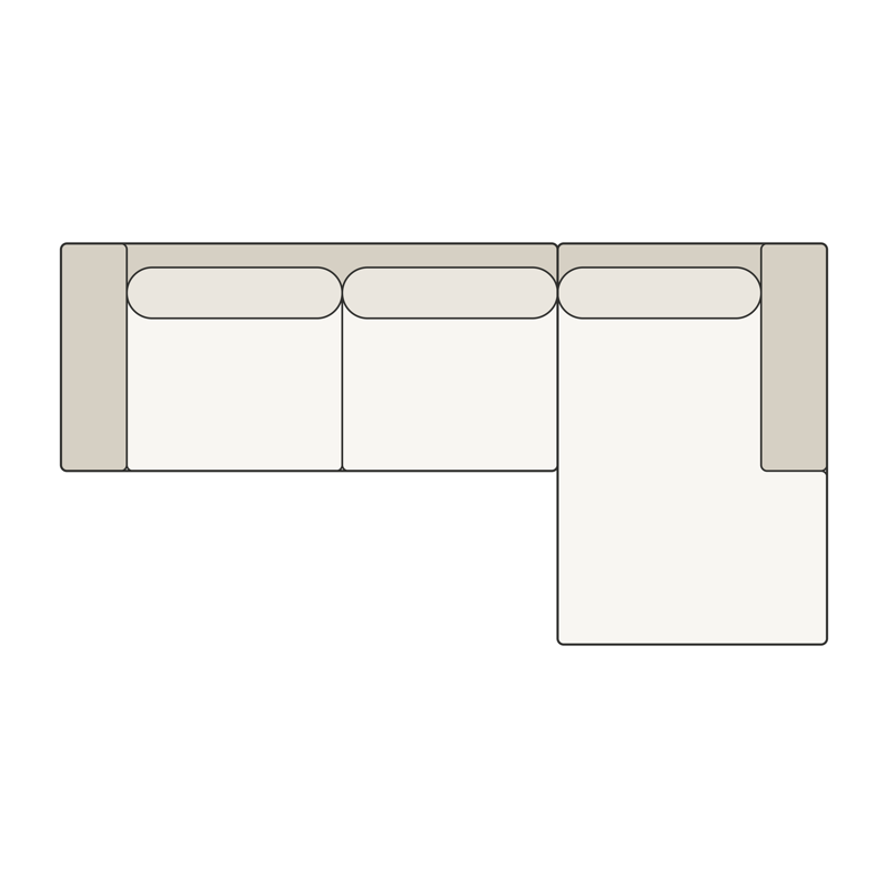 Two-Piece Chaise Sectional top view