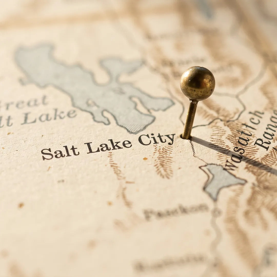 Map pin on Salt Lake City, Utah